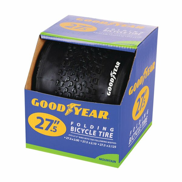 Goodyear KENT Mountain Bike Tire, Folding, Black, For: 27-1/2 x 2 to 2.10 to 2-1/8 in Rim 91066